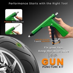 Tubeless Tire Gun Puncture Repair Kit with Mushroom Plug for Tyre Punctures a&hellip;