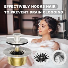 Brushed Nickel Tub Drain Stopper Bathtub Drain,