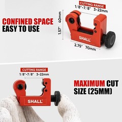 4-Piece Tubing Cutter Set, 1/4&rsquo;&rsquo; to 2&rsquo;&rsquo;OD Heavy Duty Copper Pipe Cutter, 1/8&rsquo;&hellip;