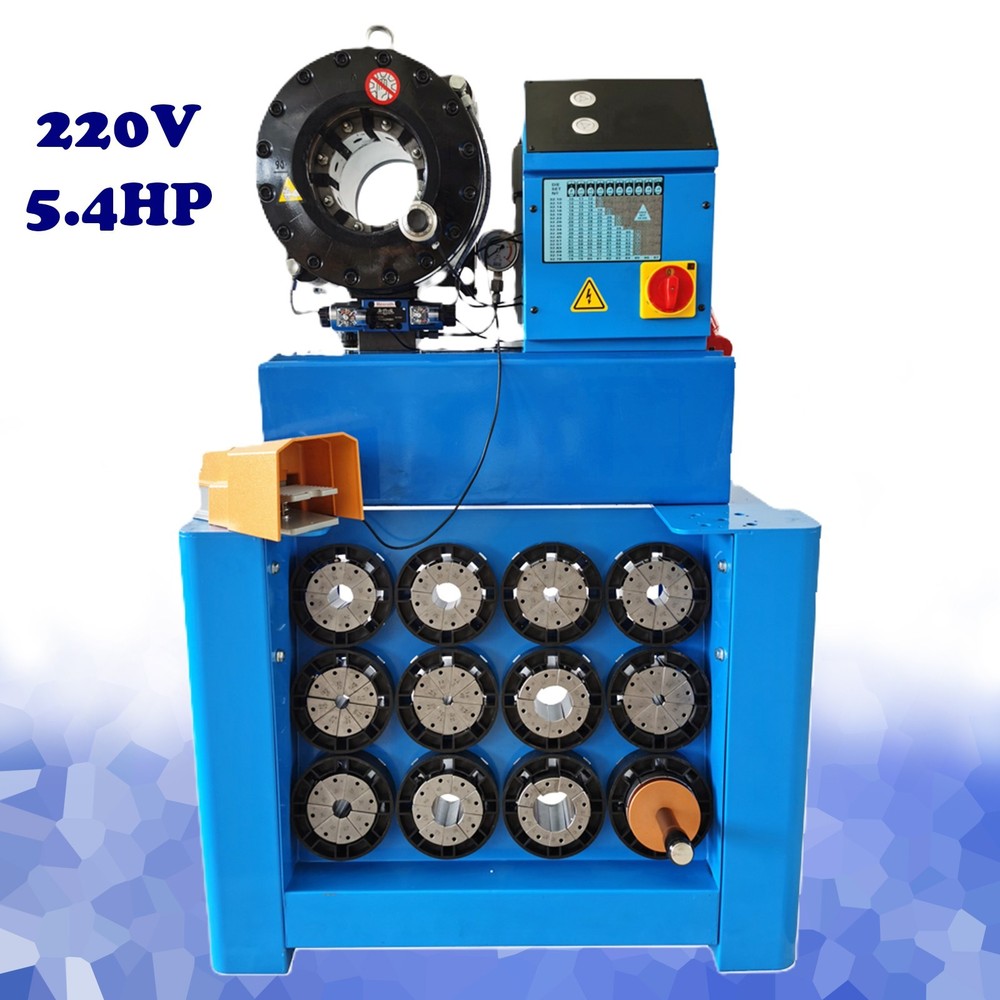 220V Vertical Hydraulic Round Pipe Shrinking Machine Rubber Hose Crimper 5.4HP