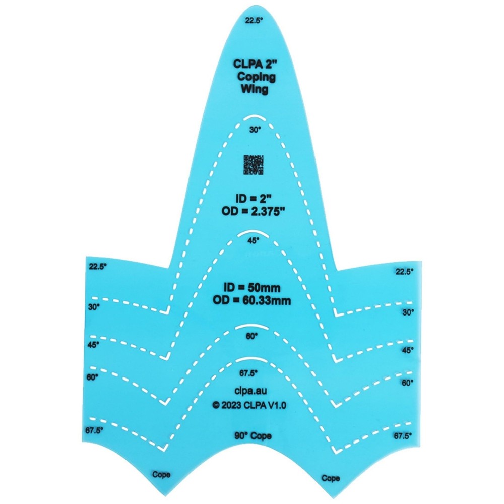 2&Prime; Id Coping Wing &rdquo; Pipe Saddle Template And Notcher | 22.5&ldquo;90 | Pipe Notcher To