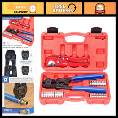 PEX Crimping Tool with Ratchet & Removal Function, 20PCS 1/2&Prime; & 10PCS 3/4&Prime; Clamp