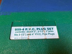 Greenlee 859-4 PVC Plug Set for 2 in. to 4 in. for PVC Conduit Pipe Bender