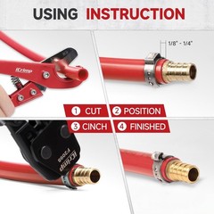 Professional Grade PEX Crimp Tool with 30 Stainless Steel Clamps for Maintenance