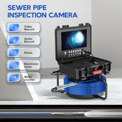 9&rdquo; 50M HD DVR Sewer Camera Pipe Inspection Camera 23mm Video Cam Meter Counter