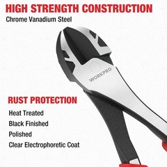 8 Inch High Leverage Diagonal Pliers, CRV Steel & Anti-Slip Handle | Heavy Duty