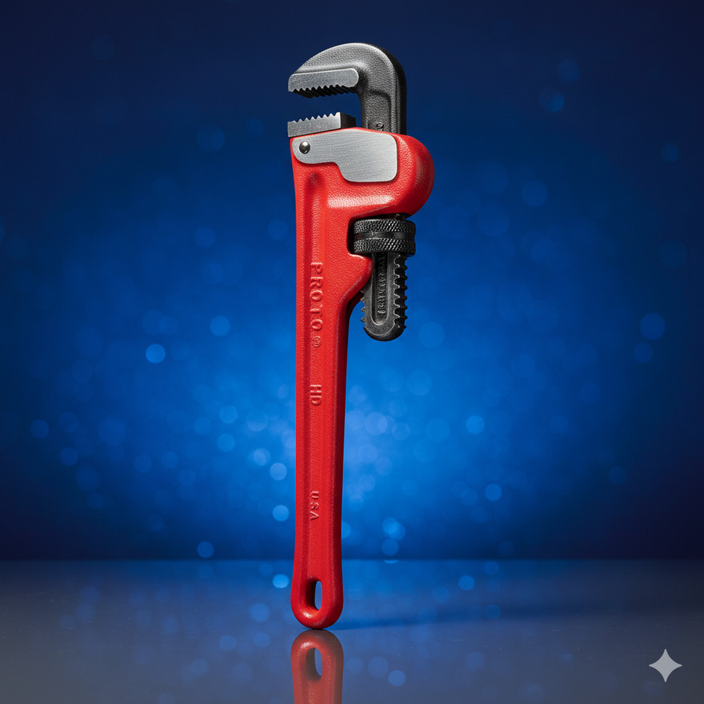 Pipe Wrench &ndash; PROTO J812HD, Heavy-Duty Cast Iron, 12&Prime; # 3R414