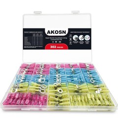 302 Pcs Heat Shrink Wiring Connectors Kits, Eletrical Wire Terminals, Crimp Insu