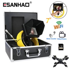 50M Handheld Pipe Sewer Inspection Camera Video Camera Meter Counter 7&Prime; Monitor
