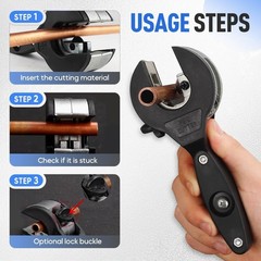 Portable Ratcheting Tubing Cutter, 2 in 1 Close Quarters Tube Compact Cutter