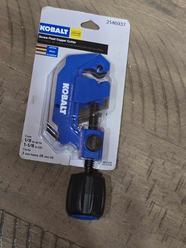 🛠️ Kobalt 1/8 to 1 1/8 OD Screw-Feed Copper Tube Cutter NEW * 2146937
