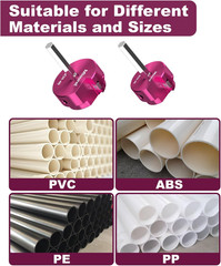 PVC Pipe Reamer Kit Includes 1-1/2, 2 Inch PVC Fitting Saver, Plastic Pipe Fitti