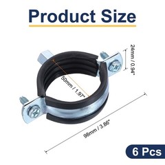6 Pcs Split Ring Pipe Hanger, 50mm/2inch Adjustable Pipe Bracket Clamp
