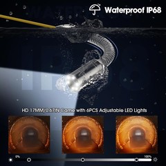 Professional Waterproof 150FT Drain Inspection Camera with Built-in LED and DVR