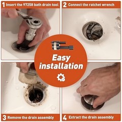 97258 Tub Drain Removal Tool, Golden Extractor Use With 3/8&Prime; Drive&hellip;