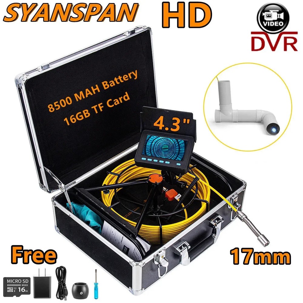 Industrial Pipe Inspection Camera Endoscope Aluminum Box 8500MHA Battery (40M)