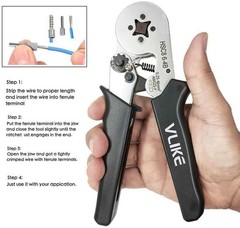 Ferrule Crimping Tool, Wire Crimper Pliers with 1200 Terminal Ferrules Tinned C