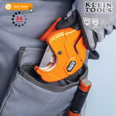 Klein Tools 50063 Ratcheting PVC Pipe Cutter, Cuts 1-1/4-Inch I.D.