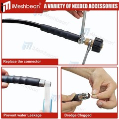 Sewer Jetter Kit for Pressure Washer 50FT 1/4&Prime; M-NPT Drain Cleaner Hose 5800PSI