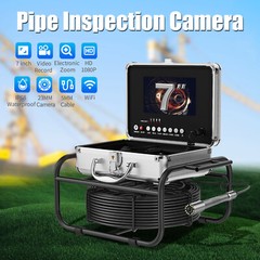 50M Pipe Inspection Camera 7&rdquo; WIFI Sewer Camera 23mm Lens Endoscope 16GB DVR