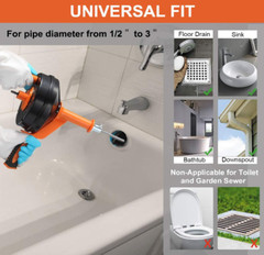 Drain Auger 25Ft, Plumbing Snake with Drill Attachment, Plumbers Snake