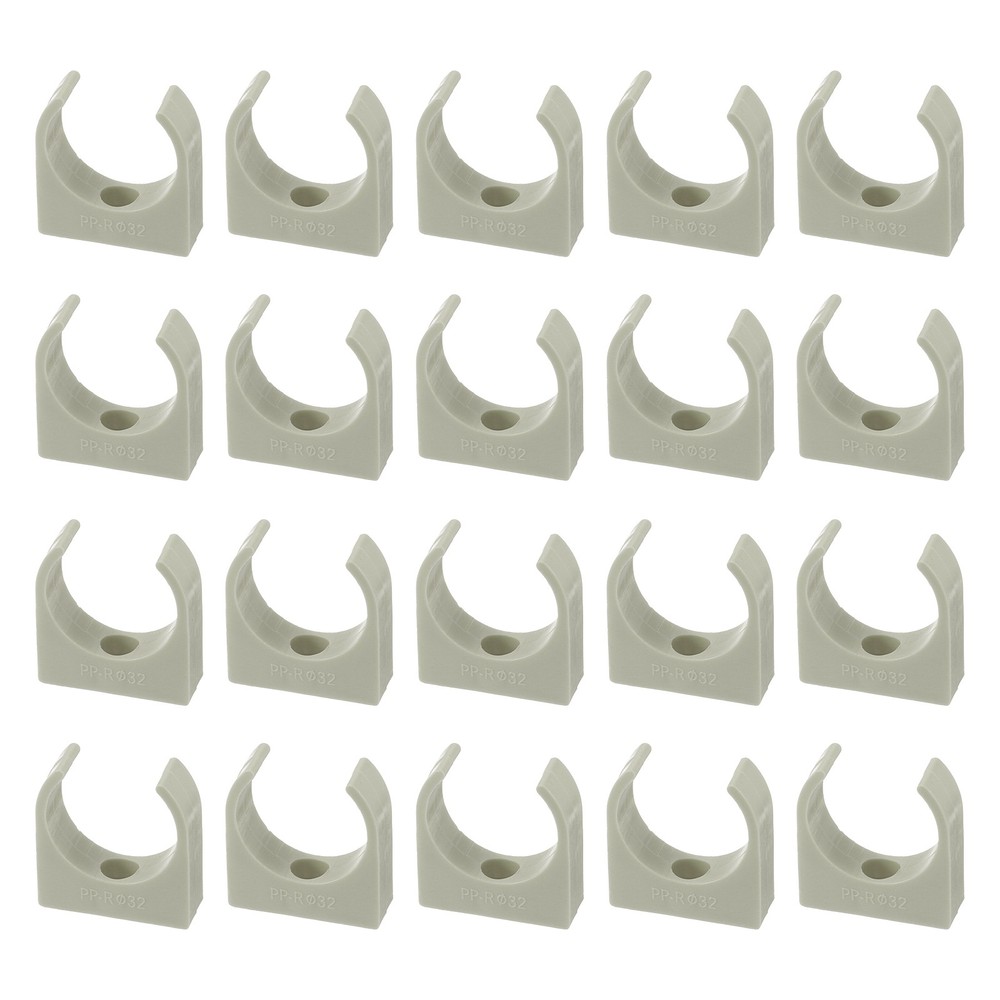 100Pcs U-Shaped Water Pipe Clamps, PPR Pipe Clips Fit for 32mm/1.26&Prime; OD, Grey