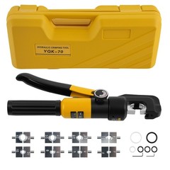 Wire Terminal Crimper Tool Kit with 9 Dies 12AWG-2/0AWG for Electrical Cable
