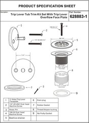 Matte Black Trip Lever Tub Trim Kit Set with 3 x 0.5 x 3 inches, MATT BLACK