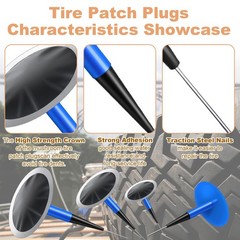 Tire Repair Patch Tool Kit Includes 24PCS Tire Patch Plugs(1.42&Prime;&1.81&Prime;&2.36&Prime;)&hellip;