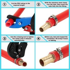 PEX Crimping Tool Kit, 2 in 1 Ratchet Pex Clamp Tool with Cinch & Removal Fun&hellip;