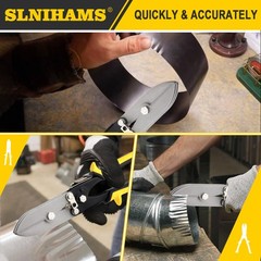SLNIHAMS 5-Blade Hand Crimper Sheet Metal Tools, Hvac 0.8 millimeters, Yellow