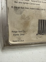 RIDGID 47745 1/2&Prime; to 3/4&Prime; &ndash; 14 NPT Universal Dies Alloy RH Lightly Used