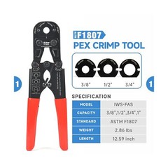 iCrimp PEX Crimping Tool Set for Copper Crimp Ring and PEX Cinch Clamp, Crimp&hellip;