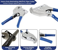 Heavy-Duty Ratcheting Pipe Cutter for 2-Inch PVC & ABS &ndash; Durable Stainless Steel