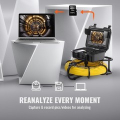 Pipe Inspection Camera 300ft 9-inch 720p Screen with Anti-Slip Handle