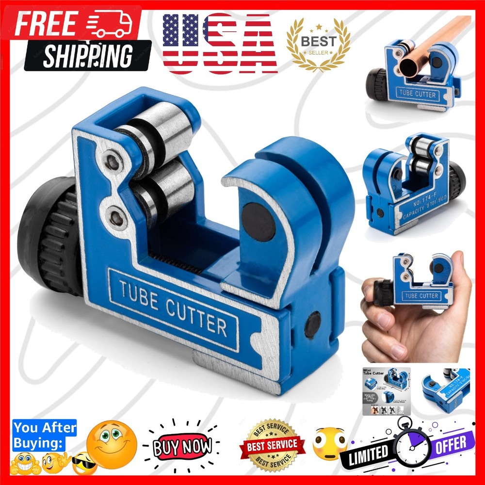 Copper Pipe Tubing Cutter &ndash; Mini Tube Cutter Tool for 1/8&Prime; 1/4&Prime; 1/2&Prime; to 1 1/8&hellip;