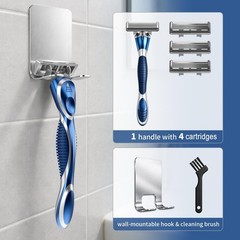 6-Blade Manual Razor for Men with Lubricating Strip, 1 Ergonomic Non-Slip Han&hellip;