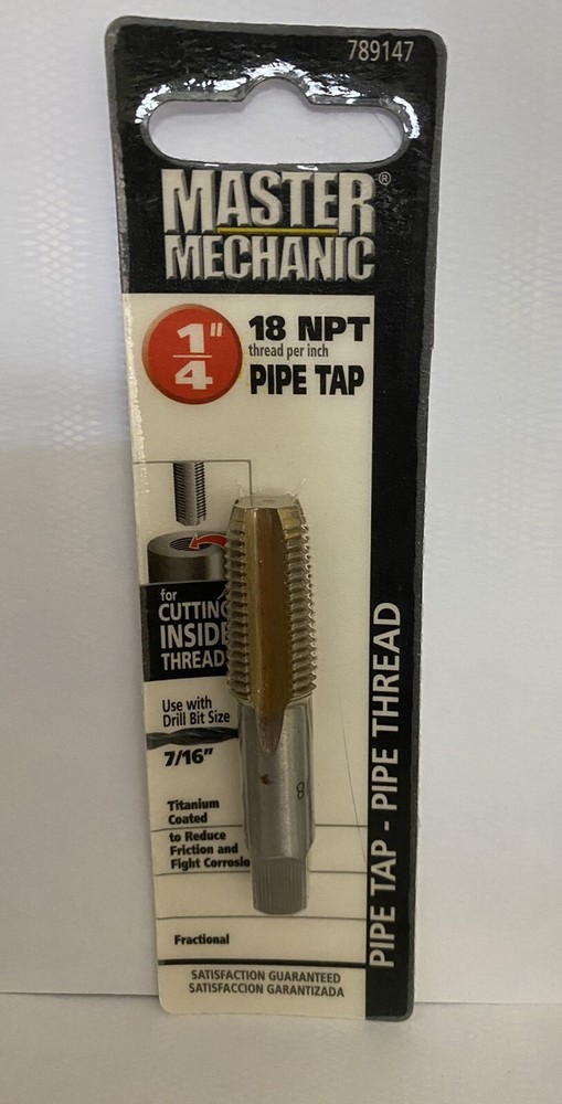 1/4&rdquo;- 18 NPT Pipe Tap MASTER MECHANIC P/N 789147