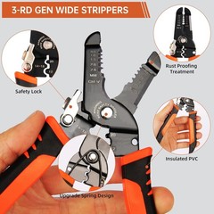 5-IN-1 Wire Stripper and Crimping Tool, 3rd Gen Multi-Function Hand Tool, Orange