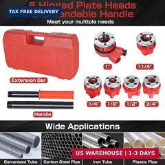 Yaegoo Ratchet Pipe Threader Kit, Manual Ratcheting Pipe Threading Tool with Han