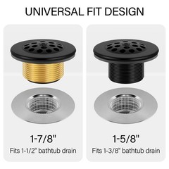 Matte Black Trip Lever Bathtub Drain Tub Trim Set with Trip Lever Overflow Fa&hellip;