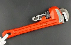 Ridgid 8&Prime; Heavy Duty Straight Cast Iron Pipe Wrench Steel Jaws. USA. New.