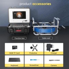 60M Sewer Pipe Inspection Camera 512HZ Sonde Self leveling Meter Counter 10&Prime;