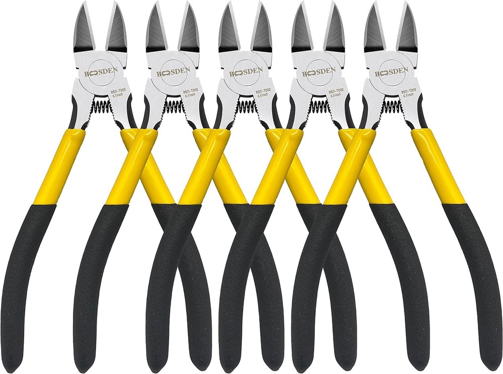 Wire Cutters 5 Pack, 6 inch Flush Cutters, Spring Loaded Cutting Pliers,Precisi
