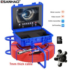 9inch Sewer Camera 50m Pipe Inspection Camera 512hz Self-leveling Meter Counter
