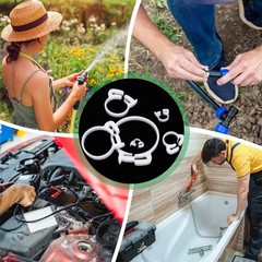 8pcs Double Snap Grip 36-41mm Heavy Duty Plastic Hose Clamps Kit, White