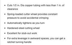 1/2-inch AutoCut Copper Tubing Cutter by General Pipe Cleaners, Model: ATC12
