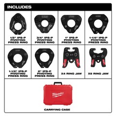 Milwaukee 49-16-2697X 1/2-2&Prime; IPS-P Pivoting Press Ring Kit for M18