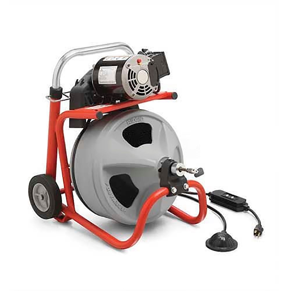 Ridgid174; K-400 Drum Machine W/Bulb Auger Gloves 115V 60HZ1/3HP 75&Prime;L x 1/2&Prime;W