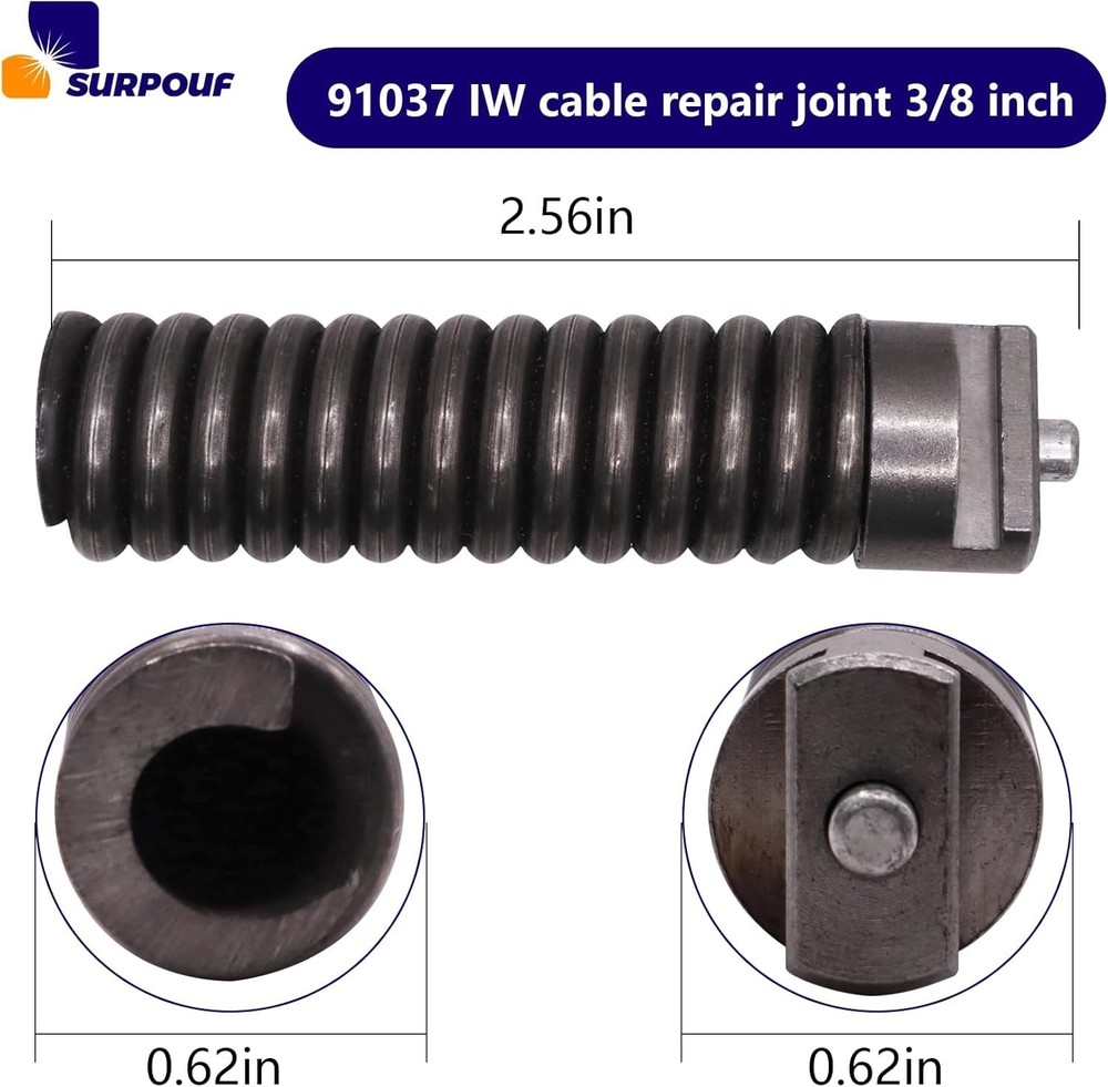 3/8-Inch IW Cable Repair Coupling for RIDGID Drain Cleaning C Tools